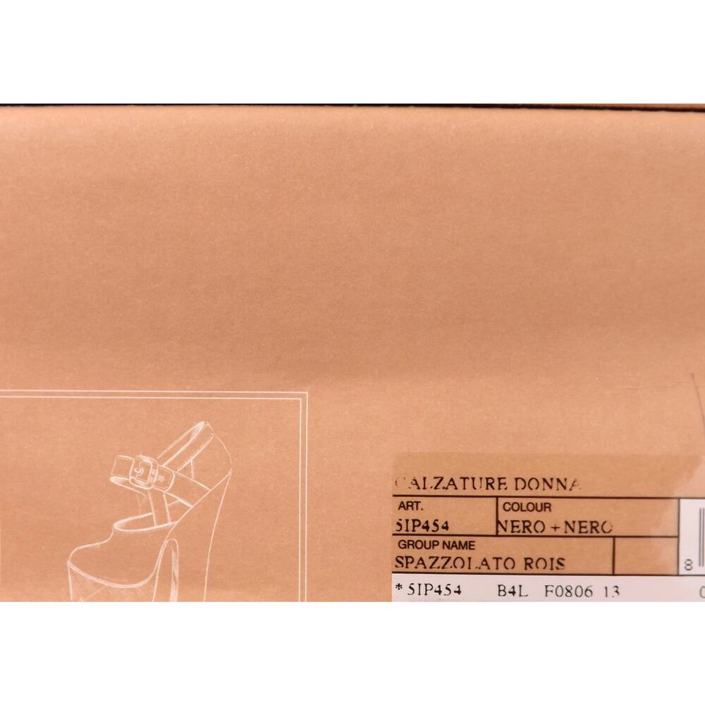 NIB MIU MIU PRADA 5IP454 BLACK LEATHER BELTED LUG SOLE PUMPS SANDALS 40 - Picture 9 of 9